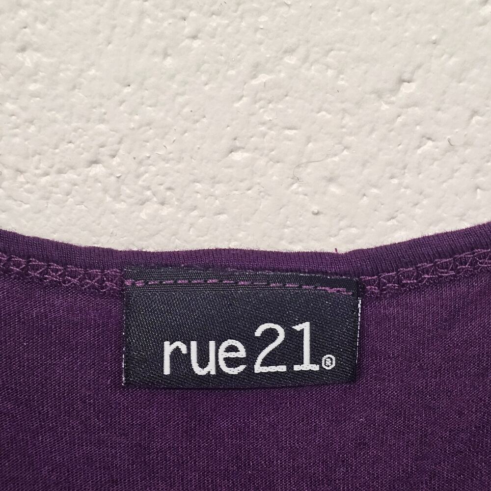Rue 21 Y2K Ruffle Fairy Top Womens Size S Purple Coquette Romantic Paisley - Picture 2 of 8